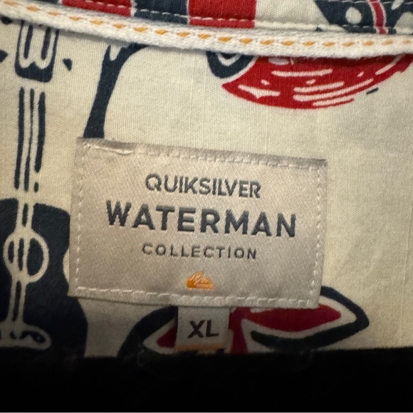 Quicksilver Waterman Men's Mele Kalikimaka Christmas Hawaiian Shirt XL - Picture 5 of 7